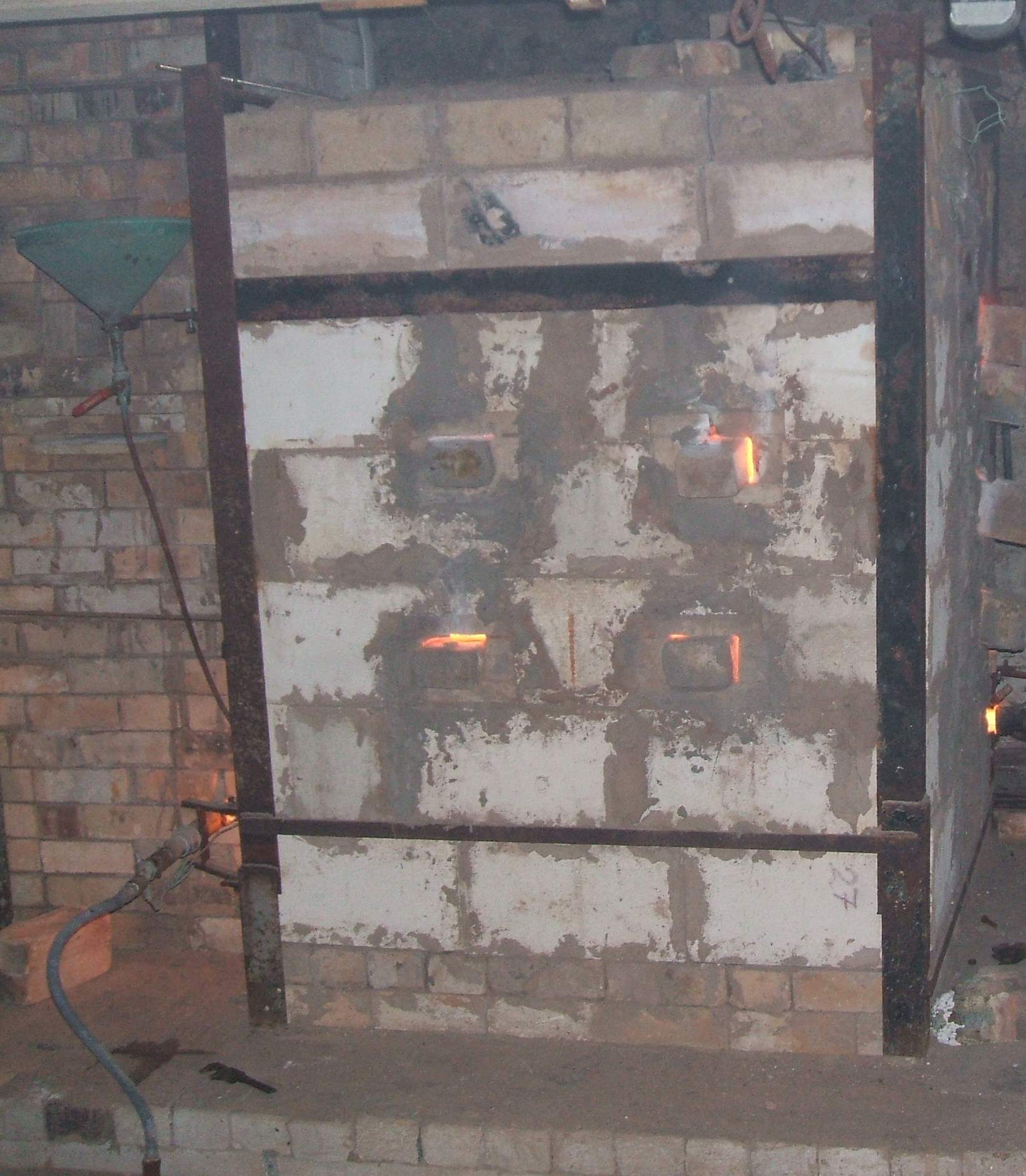 salt being introduced into the kiln